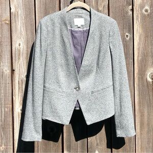 Loft gray one button blazer jacket size 6